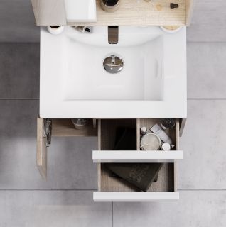 Тумба под раковину Акватон Бостон 60см белый/дуб эврика 1A252501BN010